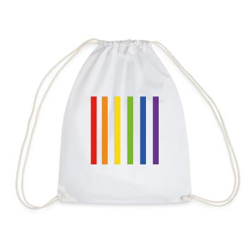 Regenbogenflagge LGBT - Turnbeutel - Weiß - Vorne