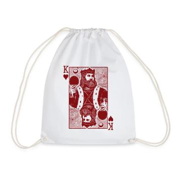 Rétro tennis de table à jouer carte King style vintage - Sac de sport léger - blanc - Devant