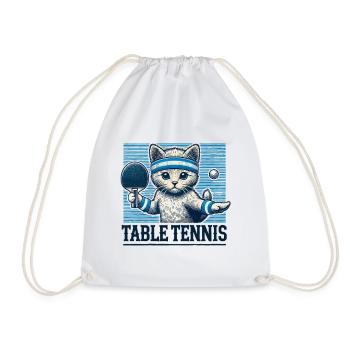 Chat mignon tennis de table look vintage - Sac de sport léger - blanc - Devant