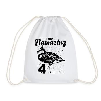 Je suis Flamazing 4 ans - Flamingo Birthday - Sac de sport léger - blanc - Devant