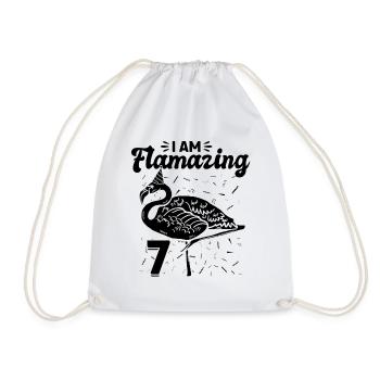 Je suis Flamazing 7 ans - Flamingo Birthday - Sac de sport léger - blanc - Devant