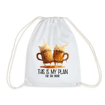 This is my plan for the week - Bierkrüge Larp - Drawstring Bag - white - Front
