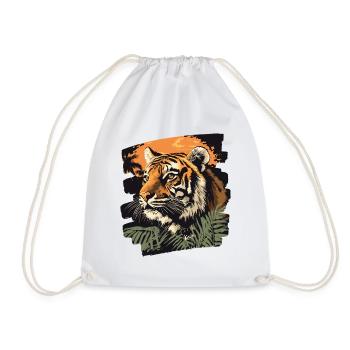 Tiger Retro - Turnbeutel - Weiß - Vorne