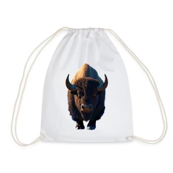 Bison Bison d'Amérique Bovins sauvages Buffles Bisons d'Amérique - Sac de sport léger - blanc - Devant