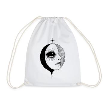 Mond Boho Frau Mystik Ästhetik Kunst Geschenk - Turnbeutel - Weiß - Vorne