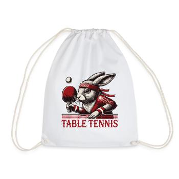 Bunny Vintage Retro Table Tennis Master - Drawstring Bag - white - Front