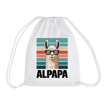 Papa Alpaga Papa Drôle Lama Cadeau de Fête des Pères - Sac de sport léger - blanc - Devant