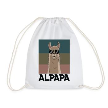 Papa Alpaga Papa Drôle Lama Cadeau de Fête des Pères - Sac de sport léger - blanc - Devant