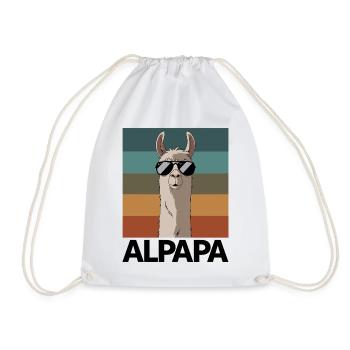 Papa Alpaga Papa Drôle Lama Cadeau de Fête des Pères - Sac de sport léger - blanc - Devant