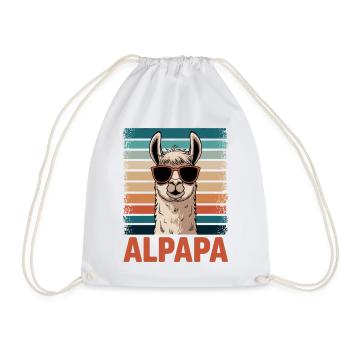Papa Alpaga Papa Drôle Lama Cadeau de Fête des Pères - Sac de sport léger - blanc - Devant