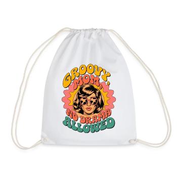 Chemise Groovy Mom | Design rétro sans drame - Sac de sport léger - blanc - Devant