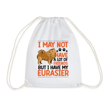 Eurasier is my friend Eurasian Spitz - Drawstring Bag - white - Front