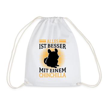Alles besser mit Chinchilla Nagetier Wollmaus - Turnbeutel - Weiß - Vorne