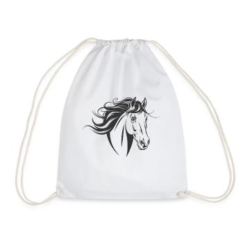 Horse Lover Horse Portrait - Drawstring Bag - white - Front