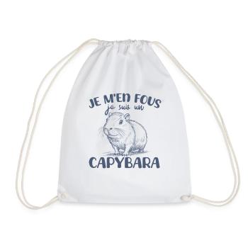 Je m'en fous je suis un capybara - süßes Capybara - Turnbeutel - Weiß - Vorne