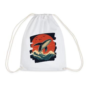 Whale - Drawstring Bag - white - Front