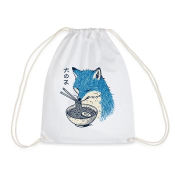 Kitsune Fuchs Ramen Nudeln Kawaii Japan Retro - Turnbeutel - Weiß - Vorne