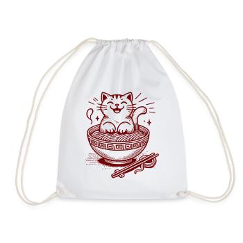 Chat Kawaii Dans Un Bol De Ramen Nouilles Japonaises - Sac de sport léger - blanc - Devant