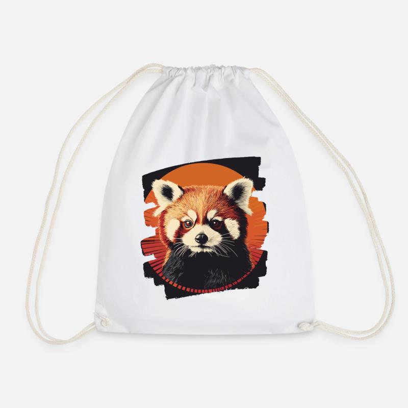 Roter Panda Retro - Turnbeutel - Weiß