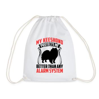 Wolfspitz protects me better Keeshond - Drawstring Bag - white - Front