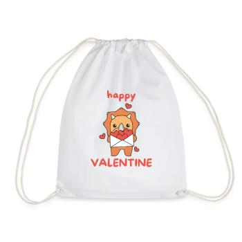 Tricératops pour la Saint-Valentin animaux mignons avec des cœurs - Sac de sport léger - blanc - Devant