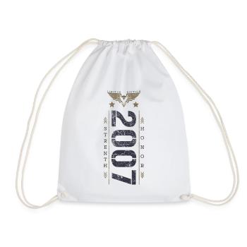 Limited Edition 2007 Birthday Strength and Honor - Drawstring Bag - white - Front