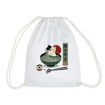 Kawaii Ramen Cat : Nouilles japonaises Ukiyo-E - Sac de sport léger - blanc - Devant