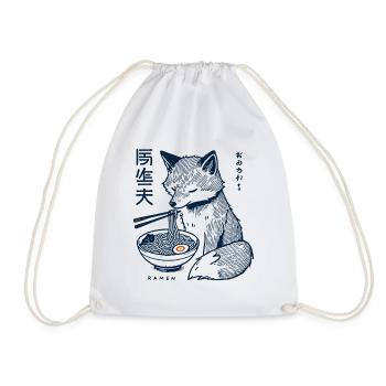 Kitsune Ramen Nouilles Kawaii Rétro Ukiyo-e Fox - Sac de sport léger - blanc - Devant