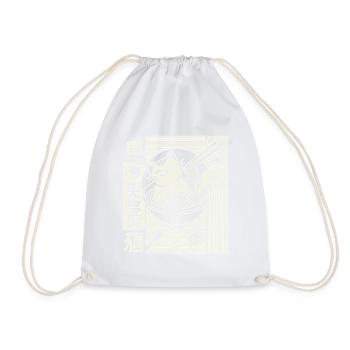 Japanese Retro Ukiyo-e Streetwear with Ramen - Drawstring Bag - white - Front