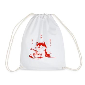 Shiba Hund Ramen Liebe Retro Ukiyo-E Stil - Turnbeutel - Weiß - Vorne