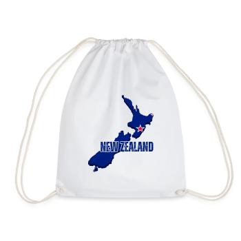 Drapeau de la Nouvelle-Zélande, carte de la Nouvelle-Zélande - Sac de sport léger - blanc - Devant