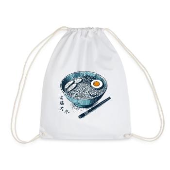 Ramen Noodles Ukiyo-E Japan Retro Streetwear - Drawstring Bag - white - Front