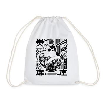 Nouilles pour chats Ukiyo-e Ramen rétro japonaises - Sac de sport léger - blanc - Devant