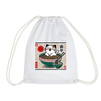 Ramen Japonais Cat Ukiyo-E Streetwear - Sac de sport léger - blanc - Devant