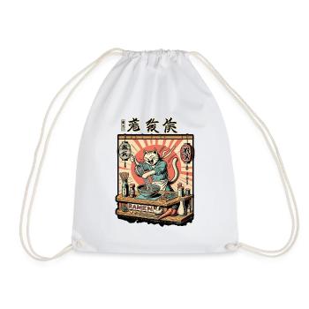 Lustiger Ramen Chefkatze Kawaii Retro Japan - Turnbeutel - Weiß - Vorne