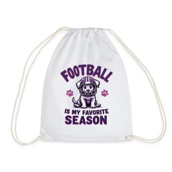 Football & Hund Football American Football - Turnbeutel - Weiß - Vorne