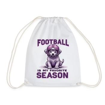 Football & Hund Football American Football - Turnbeutel - Weiß - Vorne