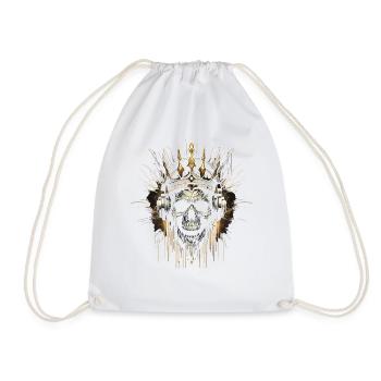 Crâne de jeu avec couronne - Sac de sport léger - blanc - Devant