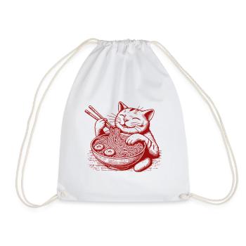 Ramen Noodles Kawaii Cat Streetwear Japonais - Sac de sport léger - blanc - Devant