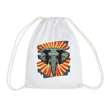 Elefant Retro - Turnbeutel - Weiß - Vorne