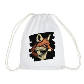 Fox - Drawstring Bag - white - Front