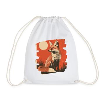 Fox - Drawstring Bag - white - Front