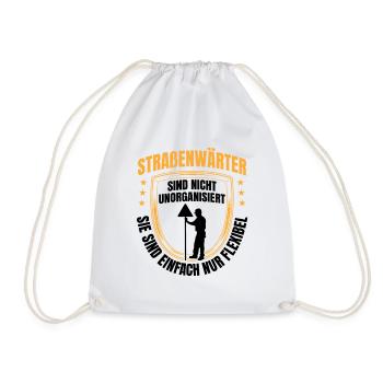 Road maintenance workers are flexible Chaussee maintenance workers - Drawstring Bag - white - Front