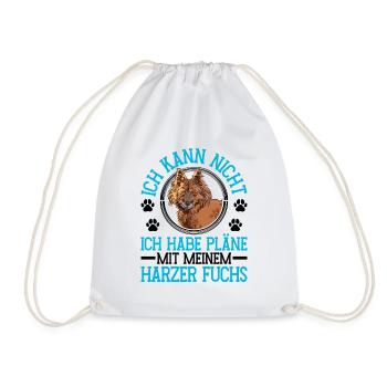 Harz Fox Plans with Old German Herding Dog - Drawstring Bag - white - Front