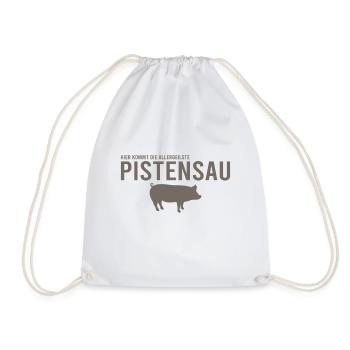 Pistensau Skier Fun - Drawstring Bag - white - Front