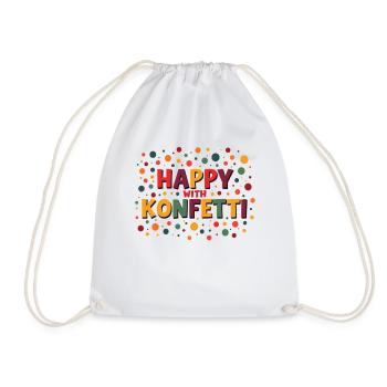 Carnival Costume Happy With Confetti Carnival - Drawstring Bag - white - Front