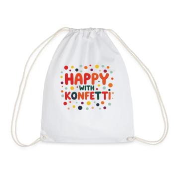 Carnival Costume Happy With Confetti Carnival - Drawstring Bag - white - Front
