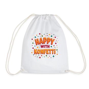 Carnival Costume Happy With Confetti Carnival - Drawstring Bag - white - Front