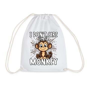 Je m’en fiche, je suis un singe - singe mignon - Sac de sport léger - blanc - Devant