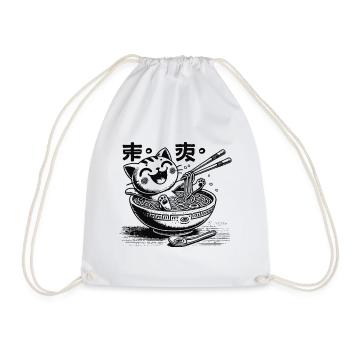 Kawaii Ramen Katze Japanische Nudeln Streetwear - Turnbeutel - Weiß - Vorne